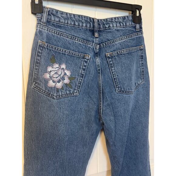 Reformation Cynthia High Rise Straight Jeans Fauna Embroidery 26 - Picture 10 of 11
